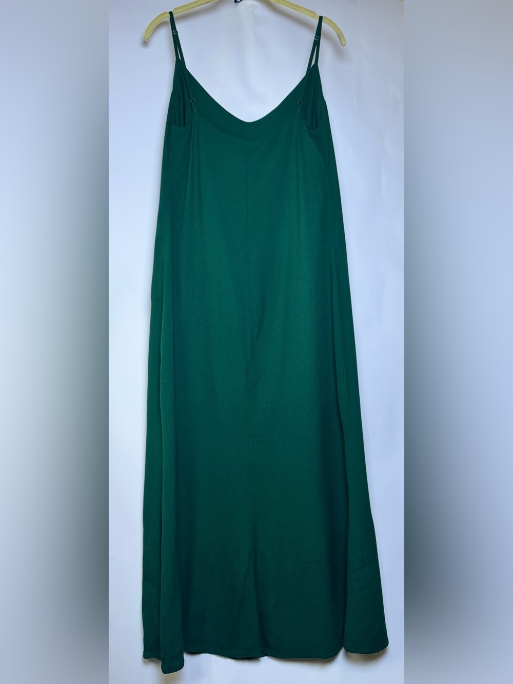 Reformation Emerald Green Crimini Dress Adjustable Spaghetti Straps Slit Size 8 - Picture 2 of 8